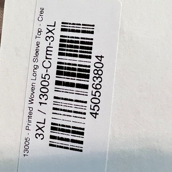 NWT P.S. Love White w/Brown Design Top  0052 - Picture 3 of 8